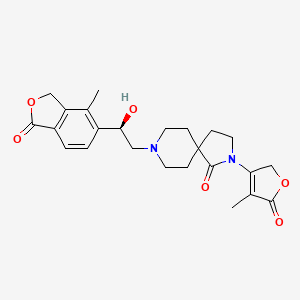 8-[(2R)-2-hydroxy-2-(4-methyl-1-oxo-1,3-dihydro-2-benzofuran-5-yl)ethyl]-2-(4-methyl-5-oxo-2,5-dihydrofuran-3-yl)-2,8-diazaspiro[4.5]decan-1-one