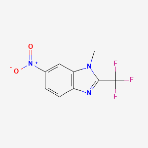 molecular formula C9H6F3N3O2 B8556765 1H-Benzimidazole, 1-methyl-6-nitro-2-(trifluoromethyl)- 