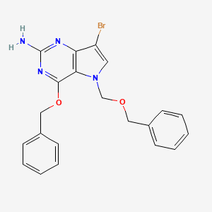 molecular formula C21H19BrN4O2 B8556936 7-Bromo-4-(phenylmethoxy)-5-[(phenylmethoxy)methyl]-5h-pyrrolo[3,2-d]pyrimidin-2-amine 