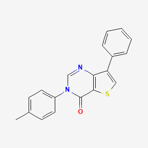 molecular formula C19H14N2OS B8556975 7-Phenyl-3-(P-tolyl)thieno[3,2-D]pyrimidin-4(3H)-one 