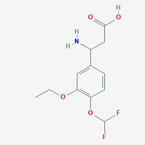 molecular formula C12H15F2NO4 B8557132 Benzenepropanoic acid, beta-amino-4-(difluoromethoxy)-3-ethoxy- 