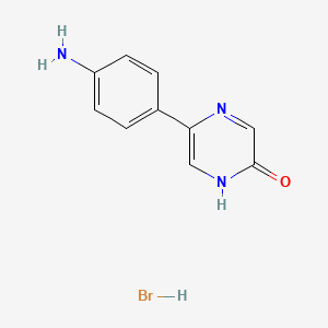 molecular formula C10H10BrN3O B8557221 5-(4-Aminophenyl)-2(1H)-pyrazinone hydrobromide CAS No. 89541-54-8