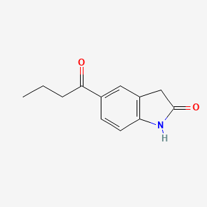 molecular formula C12H13NO2 B8557227 5-Butyryl-2-indolinone 