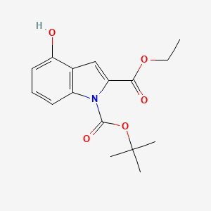 molecular formula C16H19NO5 B8557266 1-O-tert-butyl 2-O-ethyl 4-hydroxyindole-1,2-dicarboxylate CAS No. 863250-50-4