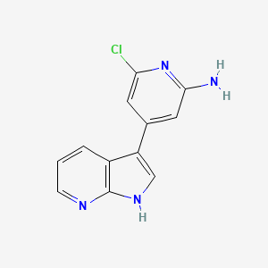 molecular formula C12H9ClN4 B8557295 6-chloro-4-(1H-pyrrolo[2,3-b]pyridin-3-yl)pyridin-2-amine 