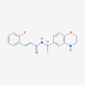 N-[1-(3,4-Dihydro-2H-1,4-benzoxazin-6-yl)ethyl]-3-(2-fluorophenyl)-2-propenamide