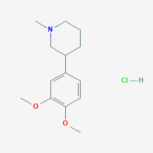 N-methyl-3-(3',4'-dimethoxyphenyl)-piperidine hydrochloride