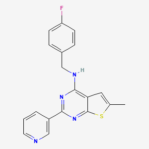 2-(Pyridin-3-yl)-4-(4-fluorobenzylamino)-6-methyl-thieno-[2,3-d]-pyrimidine