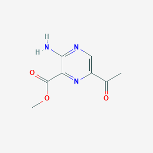 molecular formula C8H9N3O3 B8557608 6-Acetyl-3-amino-pyrazine-2-carboxylic acid methyl ester 