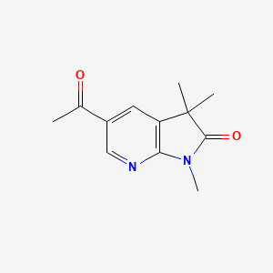 molecular formula C12H14N2O2 B8557616 2h-Pyrrolo[2,3-b]pyridin-2-one,5-acetyl-1,3-dihydro-1,3,3-trimethyl- 