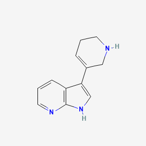 molecular formula C12H13N3 B8557627 3-(1,2,5,6-Tetrahydro-pyridin-3-yl)-1H-pyrrolo[2,3-b]pyridine 