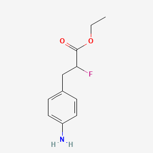 molecular formula C11H14FNO2 B8557644 Ethyl 3-(4-aminophenyl)-2-fluoropropanoate 