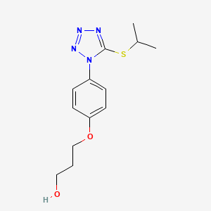 molecular formula C13H18N4O2S B8557646 3-(4-{5-[(Propan-2-yl)sulfanyl]-1H-tetrazol-1-yl}phenoxy)propan-1-ol CAS No. 669055-88-3