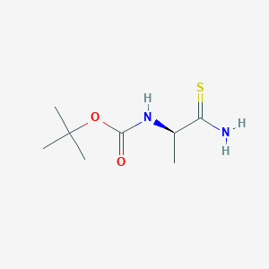 molecular formula C8H16N2O2S B8557723 (R)-2-(tert-Butoxycarbonylamino)propanethioamide 