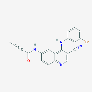 molecular formula C20H13BrN4O B8557776 N-[4-[(3-Bromophenyl)amino]-3-cyano-6-quinolinyl]butynamide CAS No. 214484-12-5
