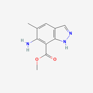 molecular formula C10H11N3O2 B8557784 6-amino-5-methyl-1H-indazole-7-carboxylic acid methyl ester 