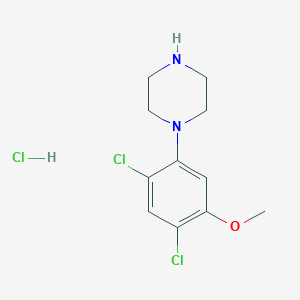 molecular formula C11H15Cl3N2O B8557812 1-(2,4-Dichloro-5-methoxy-phenyl)-piperazine hydrochloride 