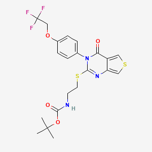 Tert-butyl [2-({4-oxo-3-[4-(2,2,2-trifluoroethoxy)phenyl]-3,4-dihydrothieno[3,4-d]pyrimidin-2-yl}sulfanyl)ethyl]carbamate