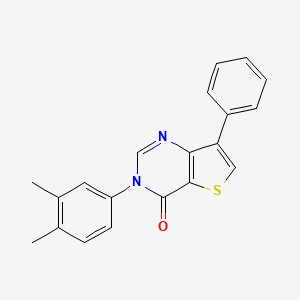 molecular formula C20H16N2OS B8557881 3-(3,4-Dimethylphenyl)-7-phenylthieno[3,2-d]pyrimidin-4(3H)-one 