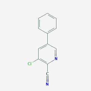 molecular formula C12H7ClN2 B8557891 3-Chloro-5-phenylpicolinonitrile 