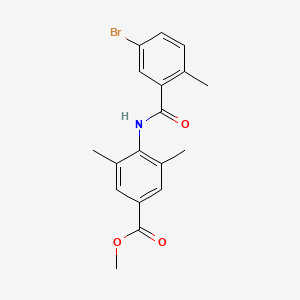 molecular formula C18H18BrNO3 B8557913 Methyl 4-[(5-bromo-2-methyl-benzoyl)amino]-3,5-dimethyl-benzoate 