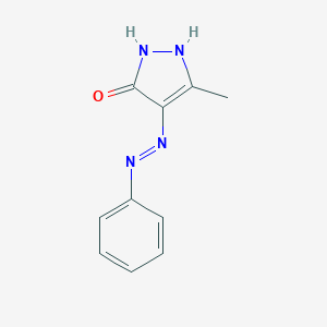 molecular formula C10H10N4O B085580 (4Z)-3-methyl-4-(2-phenylhydrazin-1-ylidene)-4,5-dihydro-1H-pyrazol-5-one CAS No. 13572-24-2