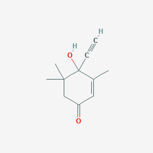 molecular formula C11H14O2 B8558040 2-Cyclohexen-1-one, 4-ethynyl-4-hydroxy-3,5,5-trimethyl- 