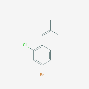 molecular formula C10H10BrCl B8558042 4-Bromo-2-chloro-1-(2-methylprop-1-en-1-yl)benzene 