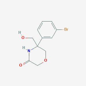 molecular formula C11H12BrNO3 B8558058 5-(3-Bromo-phenyl)-5-hydroxymethyl-morpholin-3-one 