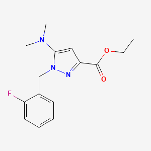 ethyl 5-(dimethylamino)-1-(2-fluorobenzyl)-1H-pyrazole-3-carboxylate