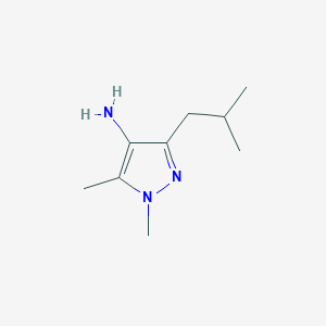 molecular formula C9H17N3 B8558114 4-amino-1,5-dimethyl-3-isobutyl-1H-pyrazole 