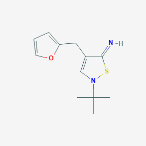 molecular formula C12H16N2OS B8558126 2-tert-butyl-4-(furan-2-ylmethyl)isothiazol-5(2H)-imine 