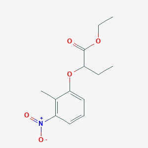 molecular formula C13H17NO5 B8558180 Ethyl 2-(2-methyl-3-nitrophenoxy)butanoate 