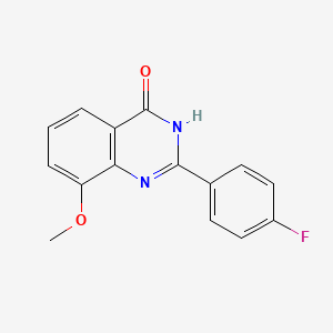 molecular formula C15H11FN2O2 B8558355 2-(4-Fluorophenyl)-8-methoxyquinazolin-4(3H)-one 