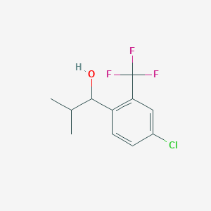 molecular formula C11H12ClF3O B8558363 1-(4-Chloro-2-(trifluoromethyl)phenyl)-2-methylpropan-1-ol 