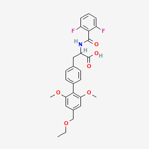 molecular formula C27H27F2NO6 B8558410 2-[(2,6-Difluorobenzoyl)amino]-3-[4-[4-(ethoxymethyl)-2,6-dimethoxyphenyl]phenyl]propanoic acid 