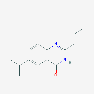 molecular formula C15H20N2O B8558525 2-Butyl-6-isopropylquinazolin-4(1H)-one 
