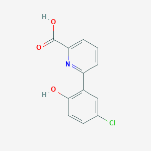 molecular formula C12H8ClNO3 B8558533 6-(5-Chloro-2-hydroxyphenyl)-pyridine-2-carboxylic acid 