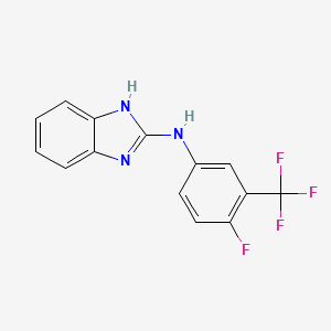 molecular formula C14H9F4N3 B8558557 N-[4-Fluoro-3-(trifluoromethyl)phenyl]-1H-benzimidazol-2-amine CAS No. 917974-40-4