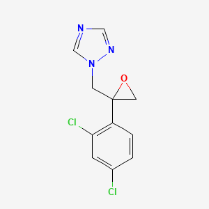 molecular formula C11H9Cl2N3O B8558611 1H-1,2,4-Triazole, 1-[[2-(2,4-dichlorophenyl)oxiranyl]methyl]- CAS No. 81886-66-0
