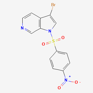 molecular formula C13H8BrN3O4S B8558621 3-Bromo-1-[(4-nitrophenyl)sulfonyl]-1H-pyrrolo[2,3-c]pyridine 