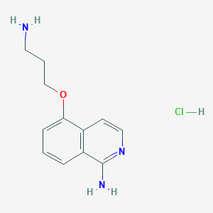 molecular formula C12H16ClN3O B8558623 3-[(1-Amino-5-isoquinolyl)oxy]propylamine hydrochloride CAS No. 651306-96-6