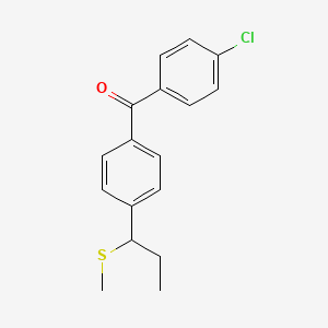 molecular formula C17H17ClOS B8558699 (4-Chlorophenyl){4-[1-(methylsulfanyl)propyl]phenyl}methanone CAS No. 184703-84-2