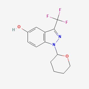 molecular formula C13H13F3N2O2 B8558724 1-(tetrahydro-2H-pyran-2-yl)-3-(trifluoromethyl)-1H-indazol-5-ol 