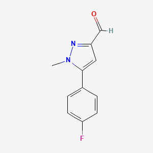 molecular formula C11H9FN2O B8558737 5-(4-fluoro-phenyl)-1-methyl-1H-pyrazole-3-carbaldehyde 