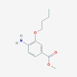 molecular formula C12H17NO3 B8558744 4-Amino-3-butoxy-benzoic acid methyl ester 