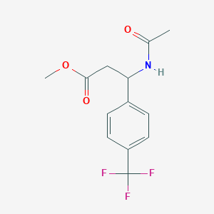 molecular formula C13H14F3NO3 B8558749 Methyl 3-acetamido-3-[4-(trifluoromethyl)phenyl]propanoate 