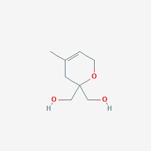 molecular formula C8H14O3 B8558758 (4-Methyl-3,6-dihydro-2H-pyran-2,2-diyl)dimethanol CAS No. 85373-74-6