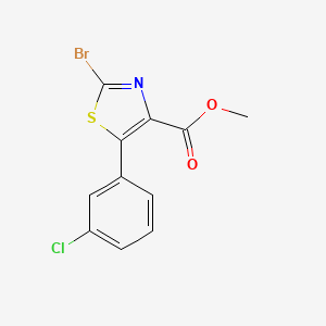 molecular formula C11H7BrClNO2S B8558772 2-Bromo-5-(3-chloro-phenyl)-thiazole-4-carboxylic acid methyl ester 