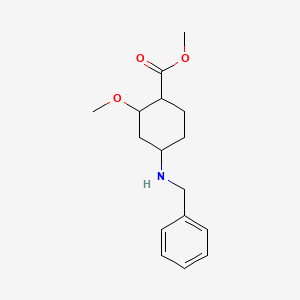 molecular formula C16H23NO3 B8558782 Methyl 4-(benzylamino)-2-methoxycyclohexanecarboxylate 